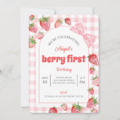 Eerste verjaardag van Bessie met roze strik en ger Kaart (Voorkant)