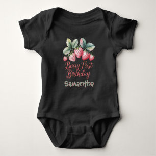 Eerste verjaardag van Bessie Strawberry Eén Zoete Romper