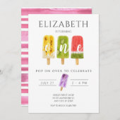 Eerste verjaardag van Birthday popsiche op verjaar Kaart (Voorkant / Achterkant)