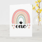 Eerste verjaardag van Boho Rainbow Party Kinder 1  Kaart (Gele Bloem)