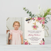 Eerste verjaardag van boho vether FIRST Floral Uit Kaart (Staand voorkant)