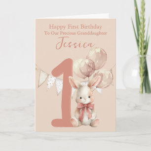 Eerste verjaardag van Bunny Kaart