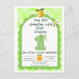 Eerste verjaardag van clementine lieve baby jongen briefkaart