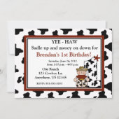 Eerste verjaardag van cowboy jongens kaart (Voorkant)