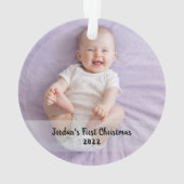 Eerste verjaardag van Cute baby's kerst Ornament (achterkant)