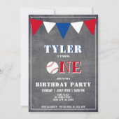 Eerste verjaardag van Cute Chalkboard Baseball Kaart (Voorkant)