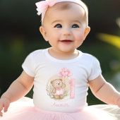 Eerste verjaardag van Cute Teddy Bear & Heart Ball