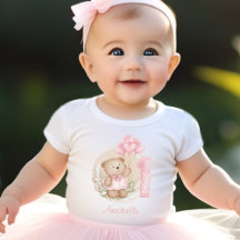 Eerste verjaardag van Cute Teddy Bear & Heart Ball