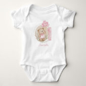 Eerste verjaardag van Cute Teddy Bear & Heart Ball Romper (Voorkant)