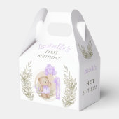 Eerste verjaardag van Cute Teddy Bear Heart Balloo Bedankdoosjes (Achterkant)