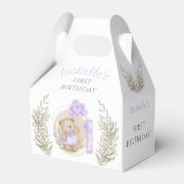 Eerste verjaardag van Cute Teddy Bear Heart Balloo Bedankdoosjes (Voorkant Zijde)