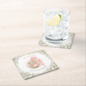 Eerste verjaardag van Cute Teddy Bear Heart Balloo Kartonnen Onderzetters (Insitu)