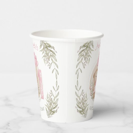 Eerste verjaardag van Cute Teddy Bear Heart Balloo Papieren Bekers (Rechts)