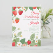 Eerste verjaardag van de aardbeienziekte van Birth Kaart (Staand voorkant)