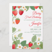 Eerste verjaardag van de aardbeienziekte van Birth Kaart (Voorkant / Achterkant)