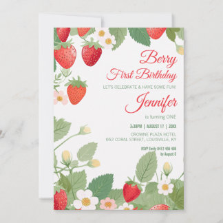 Eerste verjaardag van de aardbeienziekte van Birth Kaart