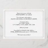 Eerste verjaardag van de Art Deco Style "1" en naa Folie Uitnodiging (Achterkant)