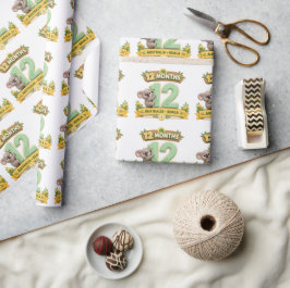 Eerste verjaardag van de baby na 12 maanden cadeaupapier