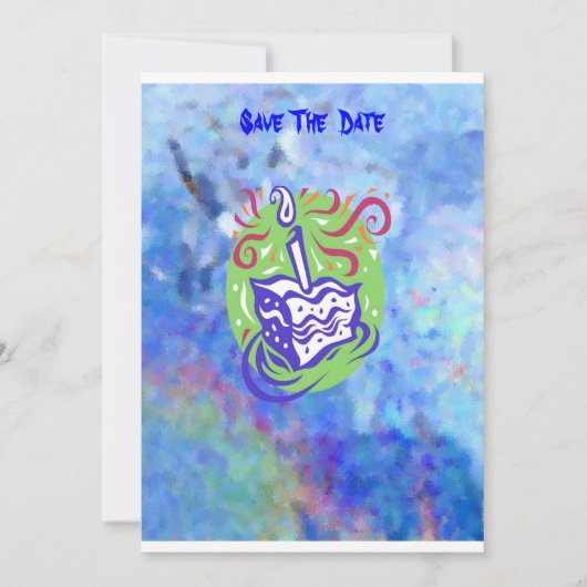 Eerste verjaardag van de baby save the date (Voorkant)