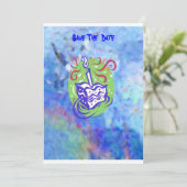 Eerste verjaardag van de baby save the date (Staand voorkant)