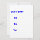 Eerste verjaardag van de baby save the date (Achterkant)