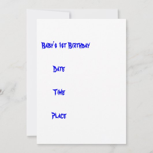 Eerste verjaardag van de baby save the date (Achterkant)