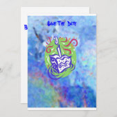 Eerste verjaardag van de baby save the date (Voorkant / Achterkant)