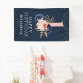 Eerste verjaardag van de betogende marine en roze spandoek (Insitu)