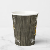 Eerste verjaardag van de Faux Gold & Faux Wood Zie Papieren Bekers (Links)