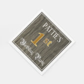 Eerste verjaardag van de Faux Gold & Faux Wood Zie Servet (Hoek)