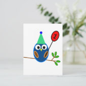 Eerste verjaardag van de geboorte, klauwhuik briefkaart (Staand voorkant)