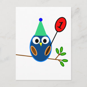 Eerste verjaardag van de geboorte, klauwhuik briefkaart