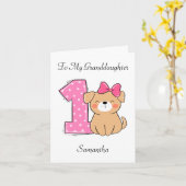 Eerste verjaardag van de geboorte van de roze Kitt Kaart (Gele Bloem)