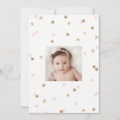 Eerste verjaardag van de gouden en Roze winter One Kaart (Achterkant)