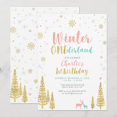 Eerste verjaardag van de gouden en zilverwinter kaart (Voorkant / Achterkant)