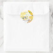 Eerste verjaardag van de honingblauwe gele bijen ronde sticker (Tas)