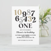 Eerste verjaardag van de jaarwisseling kaart (Staand voorkant)