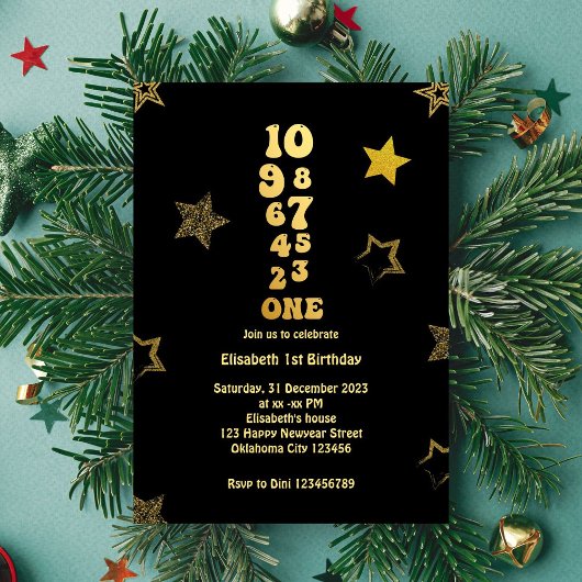 Eerste verjaardag van de jaarwisseling kaart