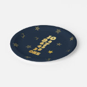 Eerste verjaardag van de jaarwisseling papieren bordje (Gekanteld)