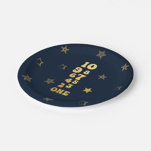 Eerste verjaardag van de jaarwisseling papieren bordje (Gekanteld)