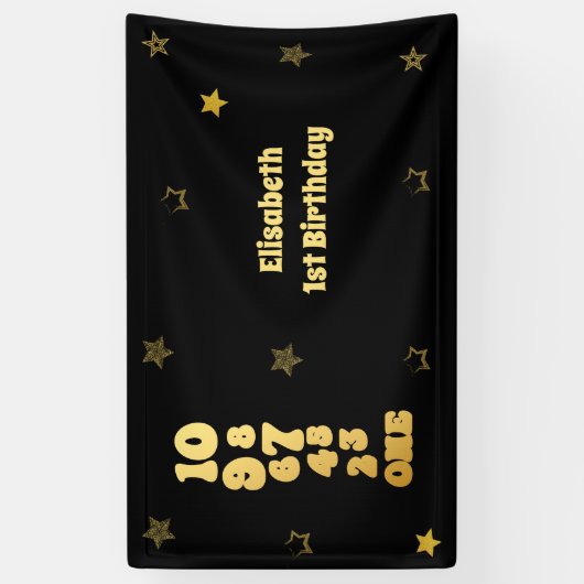 Eerste verjaardag van de jaarwisseling spandoek (Verticaal)