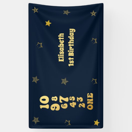 Eerste verjaardag van de jaarwisseling spandoek (Verticaal)
