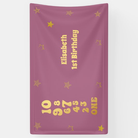 Eerste verjaardag van de jaarwisseling spandoek (Verticaal)