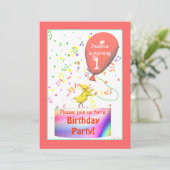 Eerste verjaardag van de kip kaart (Staand voorkant)