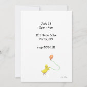 Eerste verjaardag van de kip kaart (Achterkant)