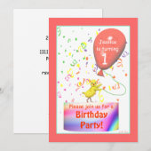 Eerste verjaardag van de kip kaart (Voorkant / Achterkant)