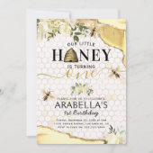 Eerste verjaardag van de kleine honingbijen kaart (Voorkant)