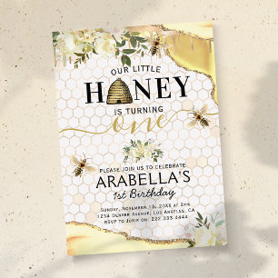 Eerste verjaardag van de kleine honingbijen kaart