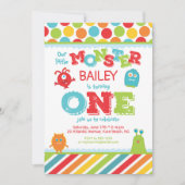 Eerste verjaardag van de kleine monster kaart (Voorkant)
