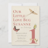 Eerste verjaardag van de "Love Bug Baby Girl" Kaart (Voorkant)